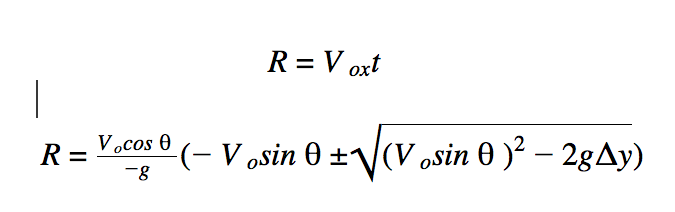 range equation physics calculator
